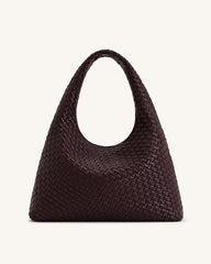 Iaura Woven Shoulder Bag - Deep Burgundy