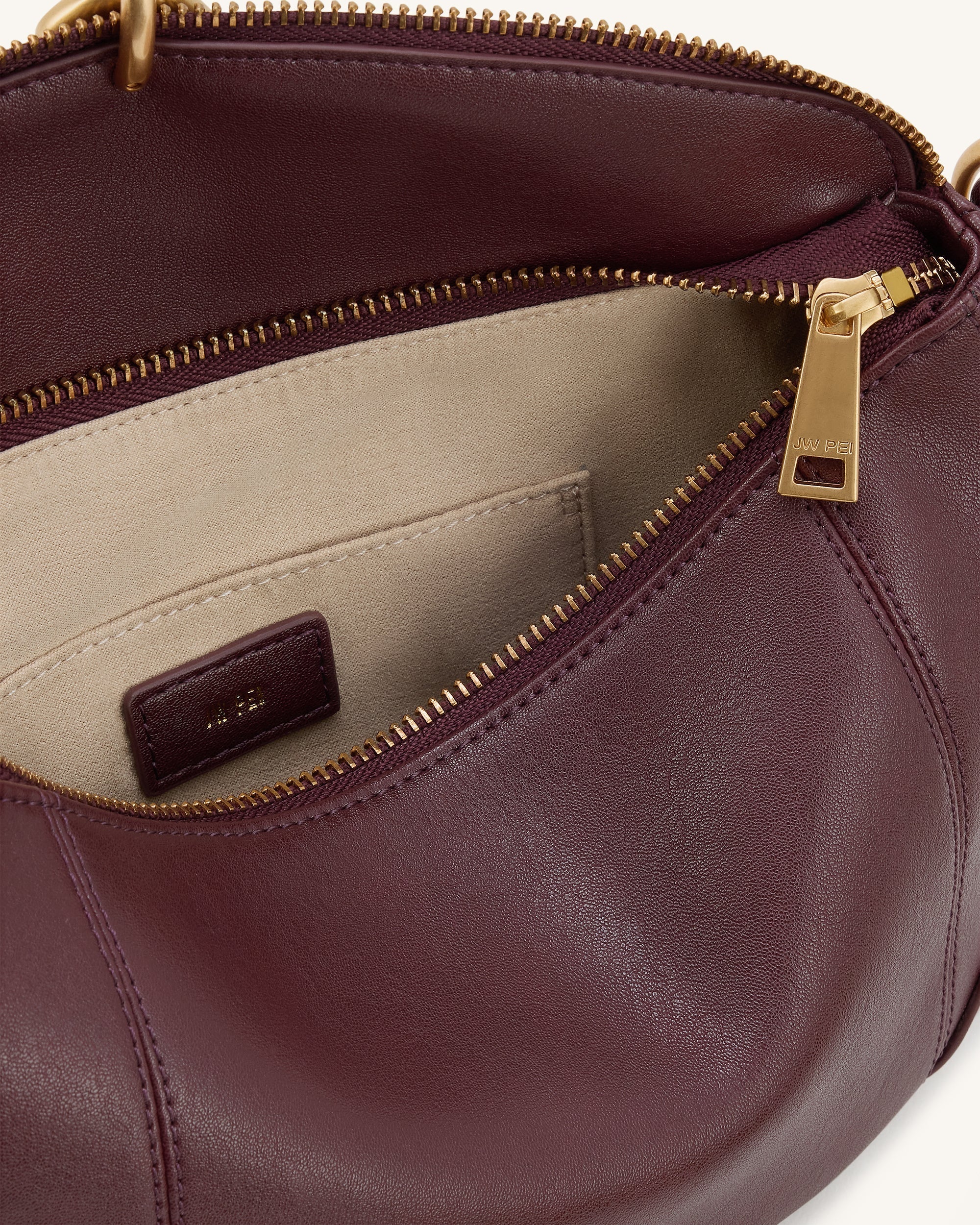 Jayla Metal Pendant Embellished Shoulder Bag - Deep Burgundy