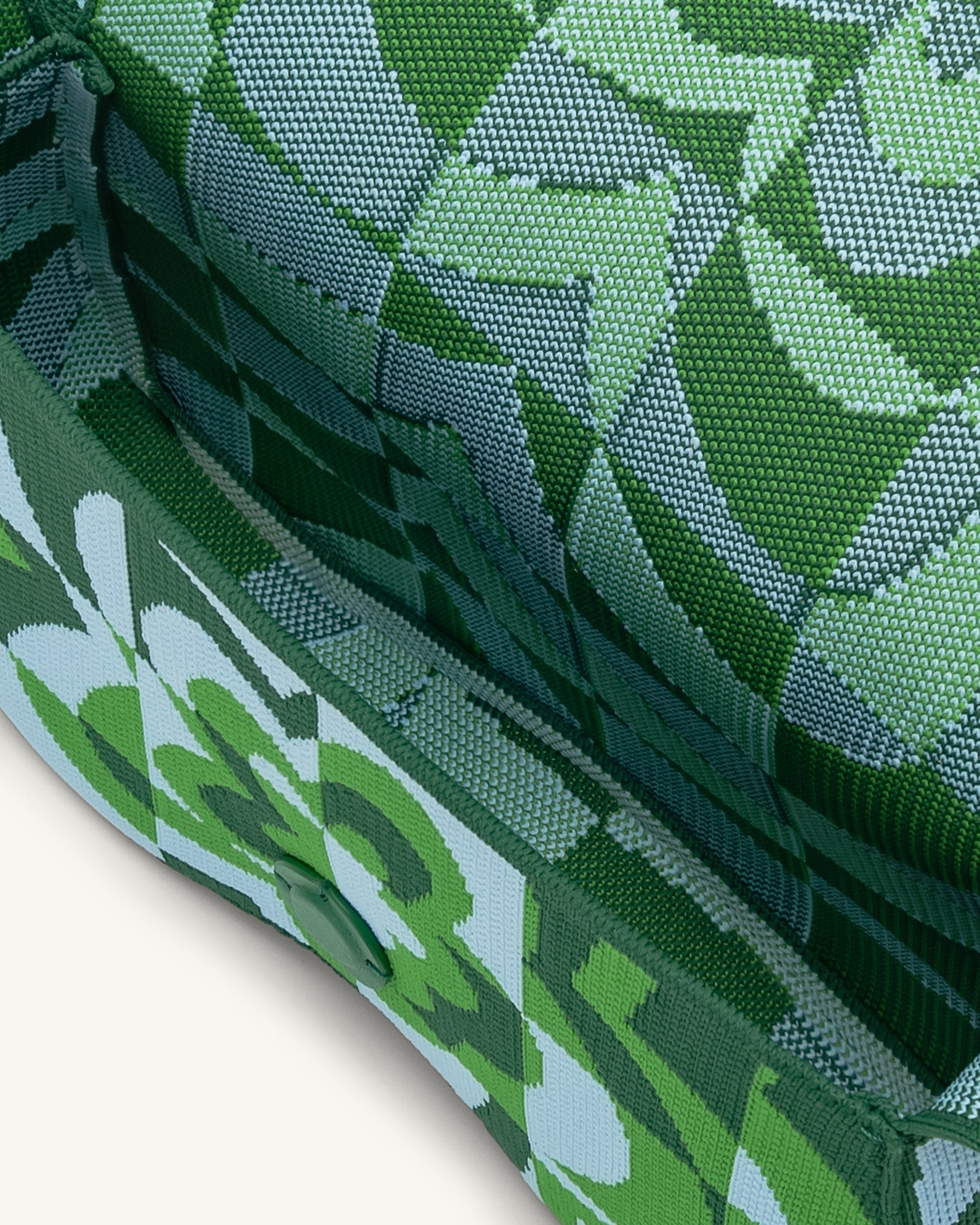 Becci Knitted Shoulder Bag -  Dark Green & Green & Ice