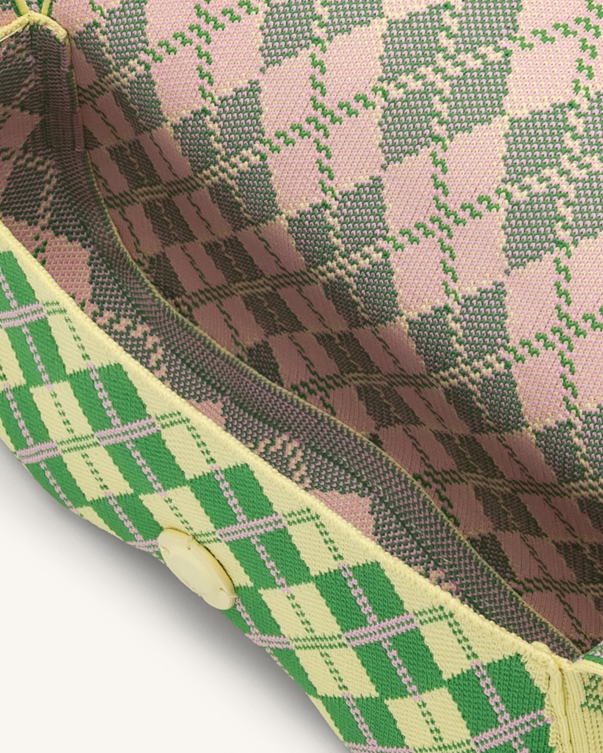 Becci Knitted Shoulder Bag -  Light Yellow & Green & Pink
