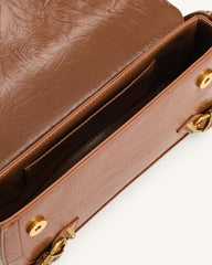 Sia Crushed Shoulder Bag - Brown