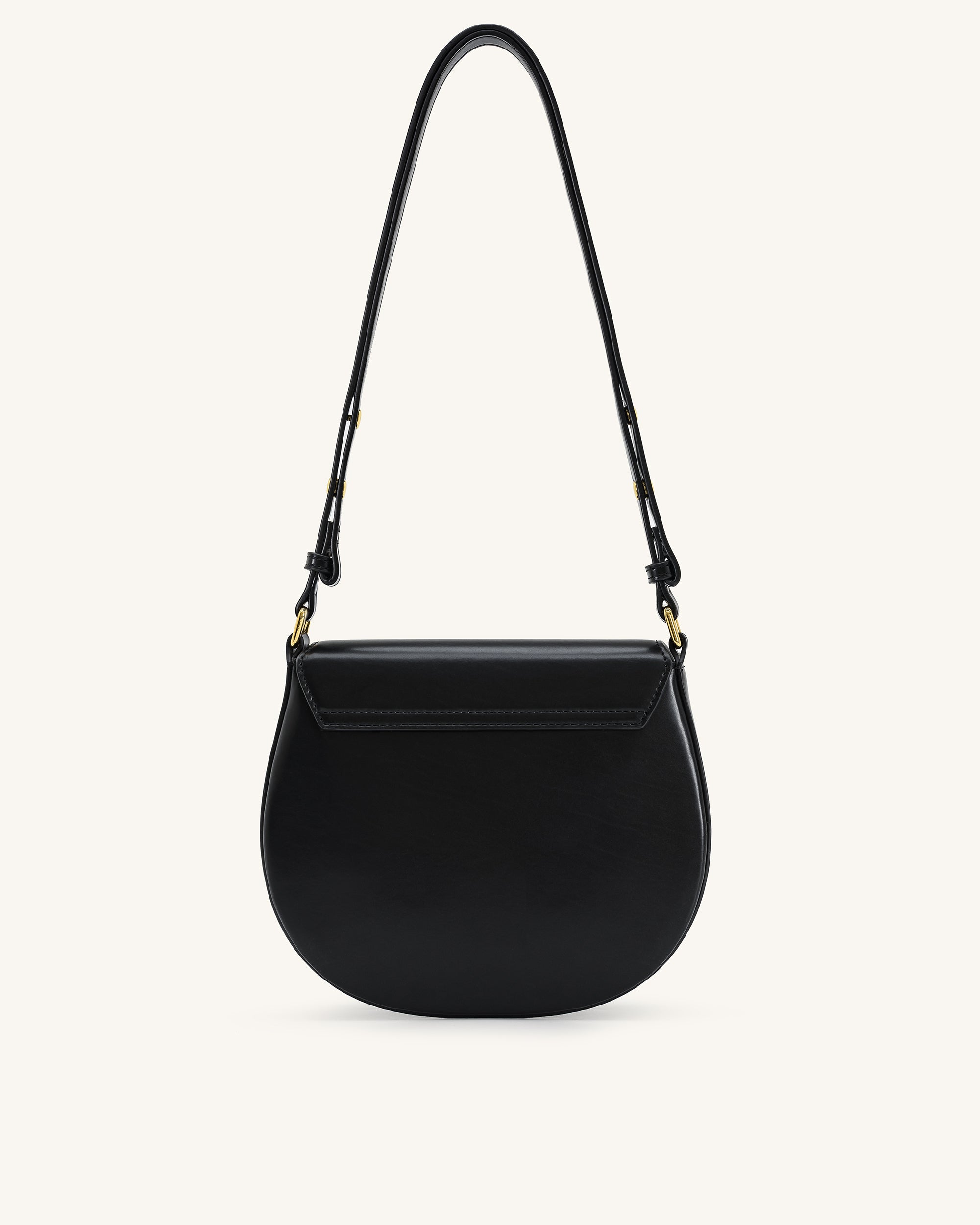 Diana Ring Flap Saddle Bag - Black