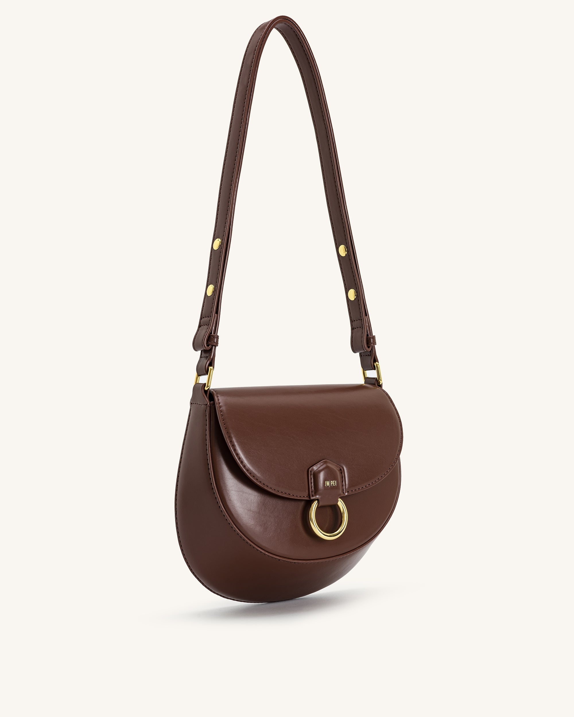 Diana Ring Flap Saddle Bag - Brown