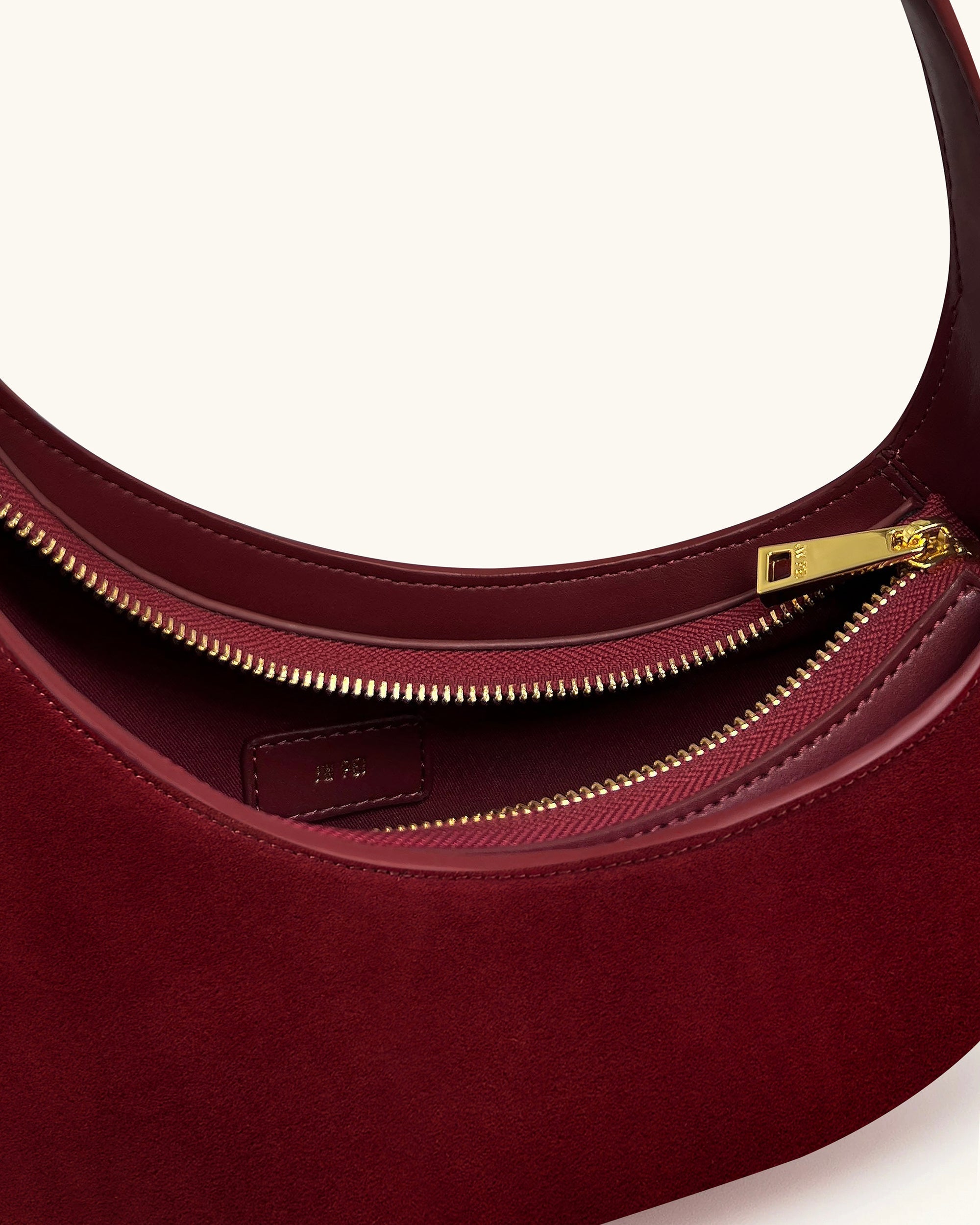 Harlee Faux Suede Fringe Shoulder Bag - Burgundy