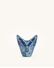 Paisley Crystal Butterfly Clutch - Blue