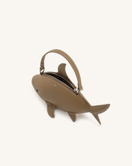 Nerys Shark Look Top Handle Bag - Light Brown