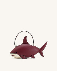 Nerys Shark Look Top Handle Bag - Burgundy