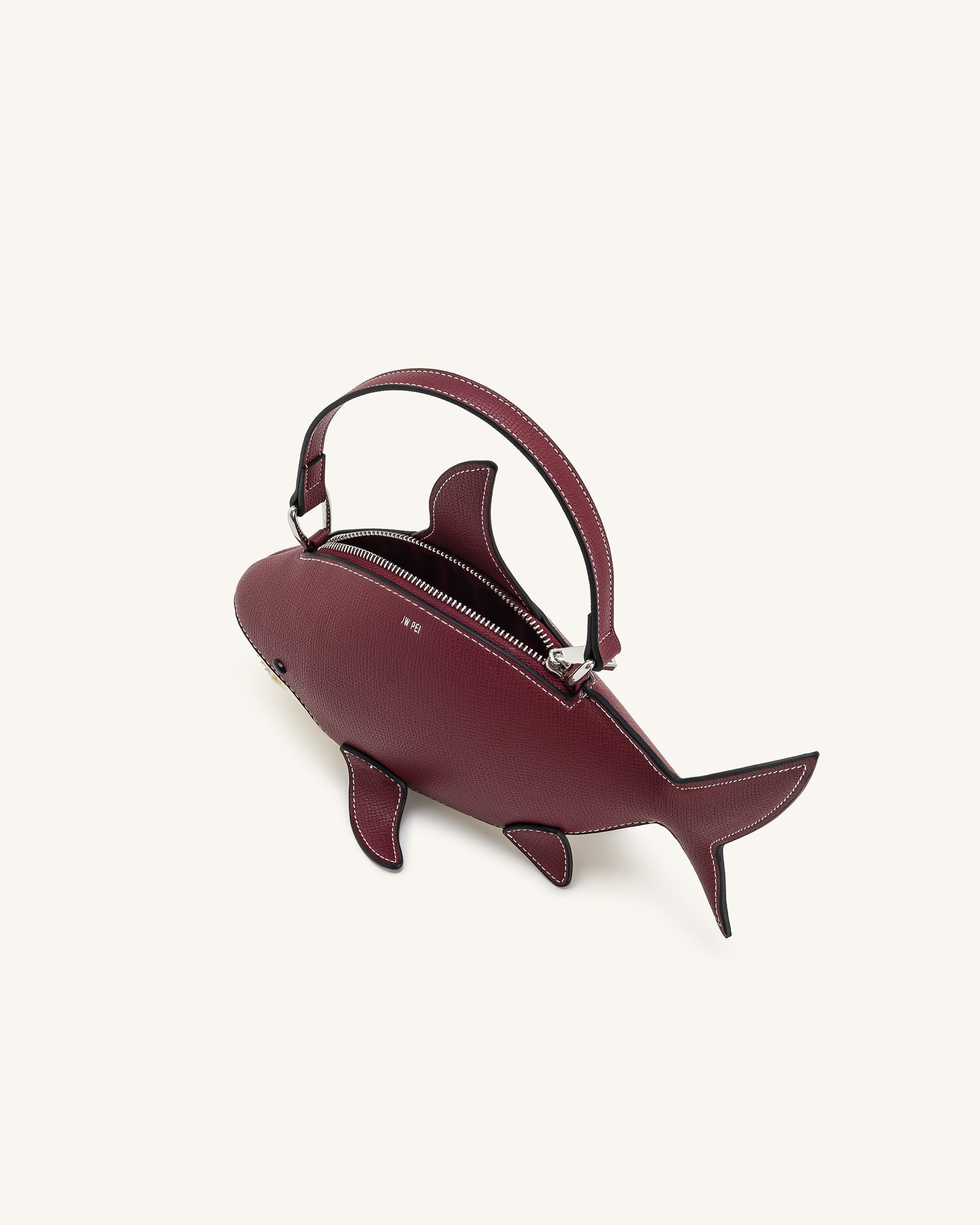 Nerys Shark Look Top Handle Bag - Burgundy