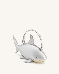 Nerys Shark Look Top Handle Bag - Silver