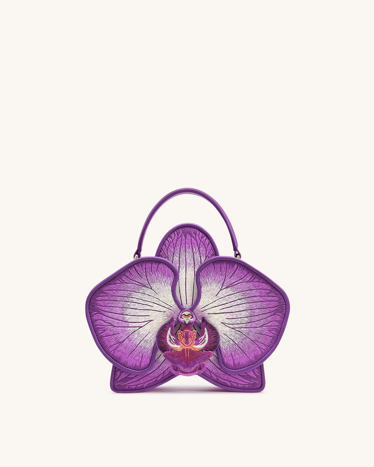 Flora Orchid Shaped Top Handle Bag - Purple