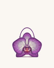 Flora Orchid Shaped Top Handle Bag - Purple