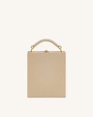 Elle Picnic Pattern Book Top Handle Bag - Khaki