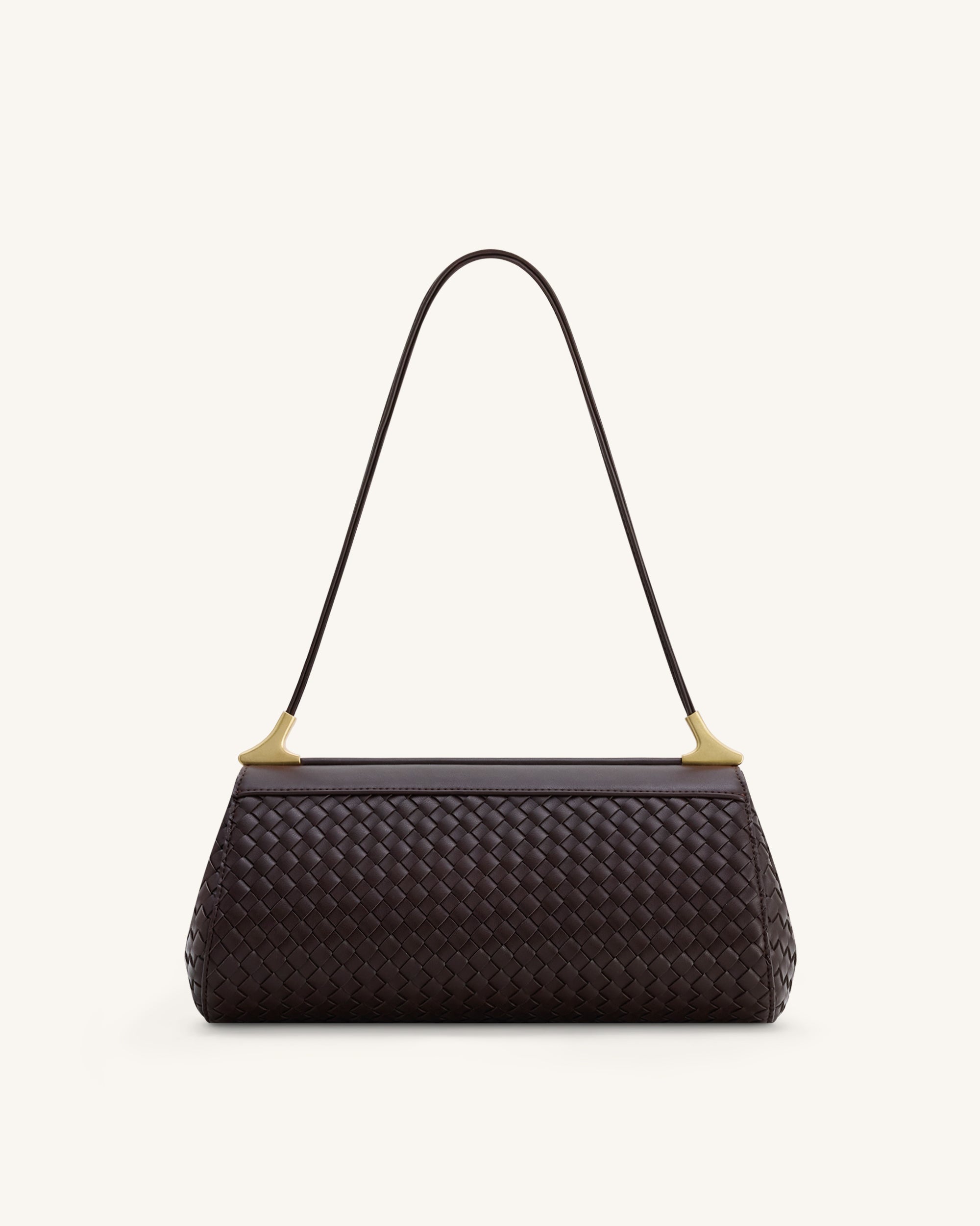 Eloise Woven Shoulder Bag - Dark Brown