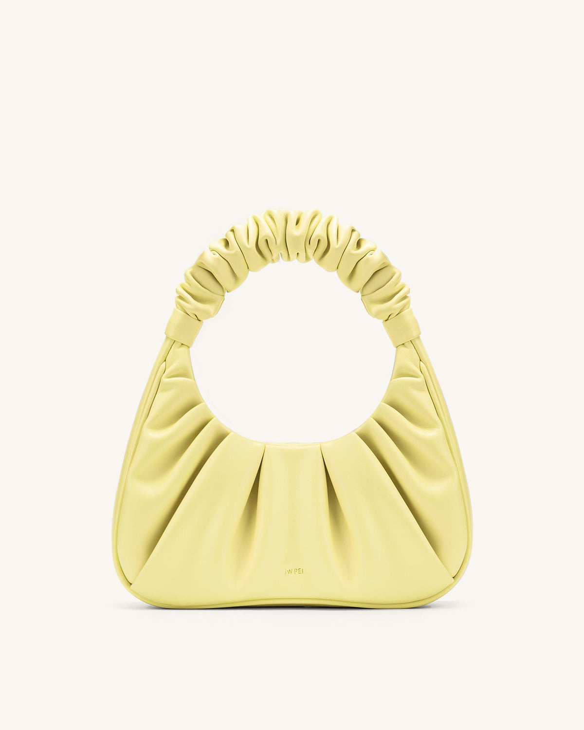 Gabbi Ruched Hobo Handbag - Light Yellow