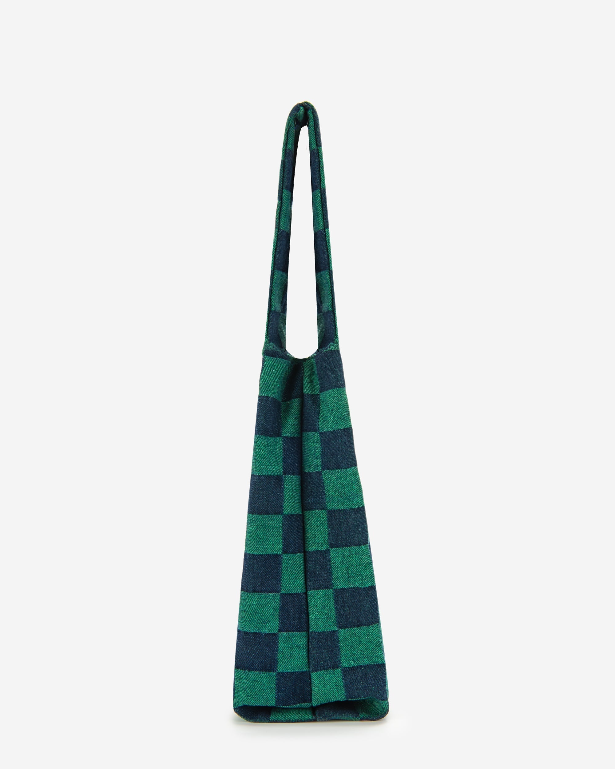 Molly Checkerboard Market Bag - Jungle Green