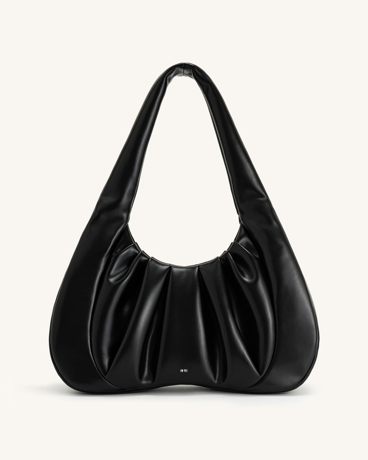Ashley Ruched Shoulder Bag - Black