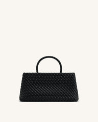 Elora Woven Tote Bag - Black
