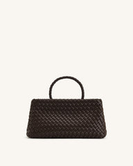 Elora Woven Tote Bag - Dark Brown