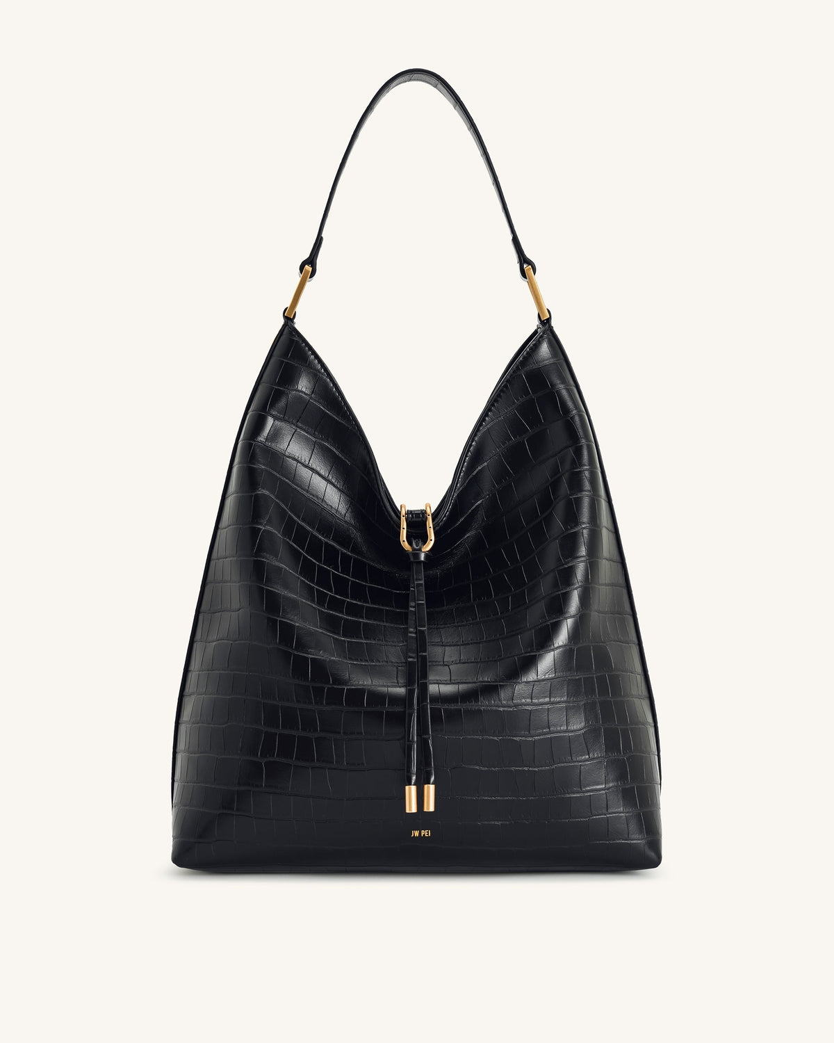 Aria Shoulder Bag - Black Croc