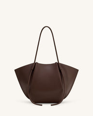 Nala Wide Tote Bag - Deep Brown