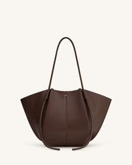 Nala Wide Tote Bag - Deep Brown