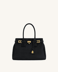 Miley Belt Embellished Tote Bag - Black