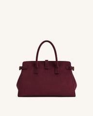 Saige Faux Suede Tote Bag - Burgundy