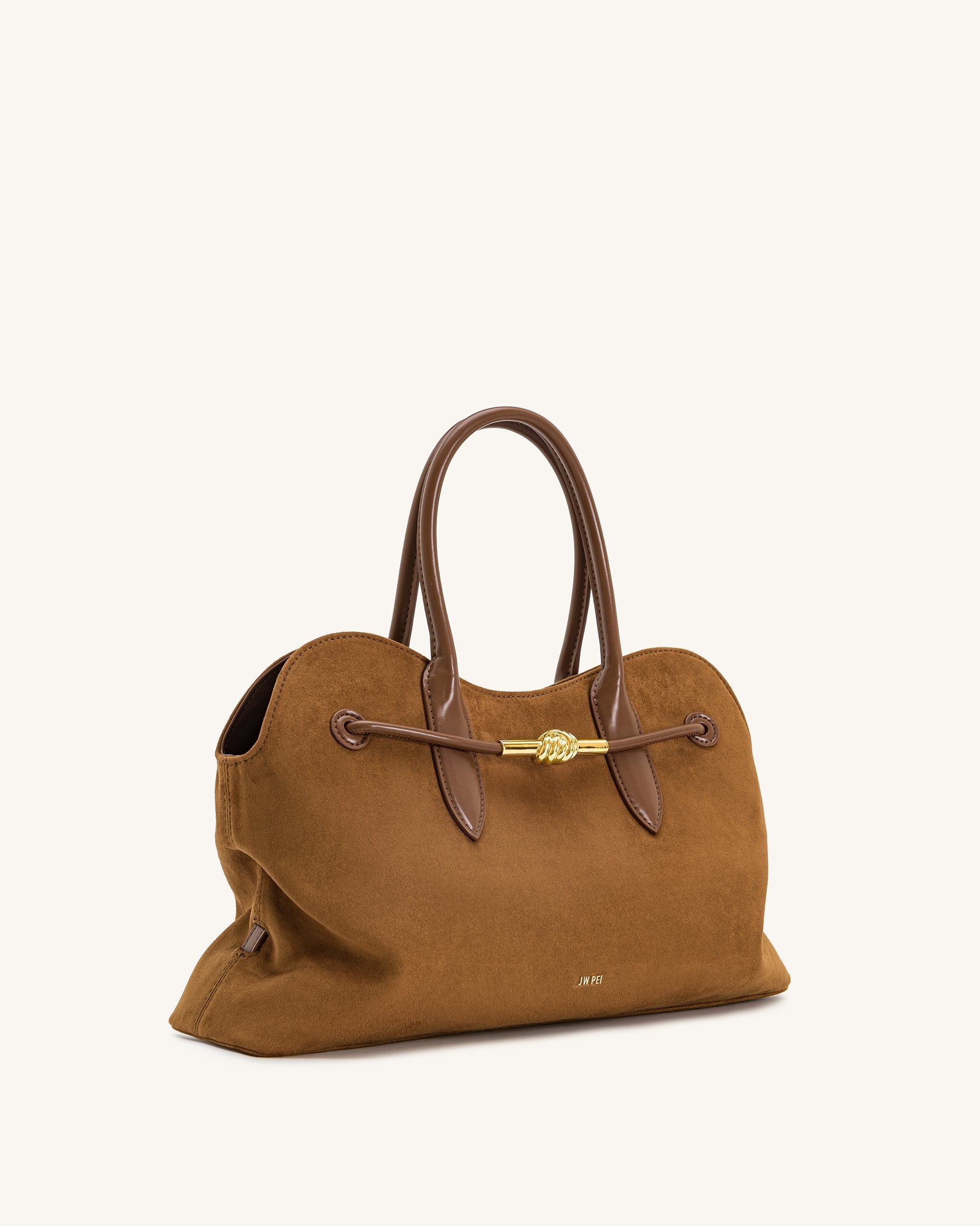 Adele Metal Rope Knot Tote Bag - Caramel Brown