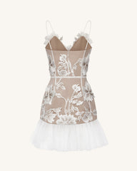 Floral Sling Mini Dress - White