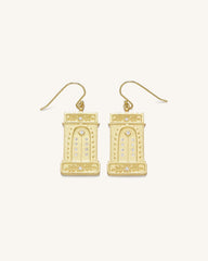 Roman Arch Earrings - 18ct Gold Plated & White Zircon