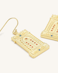 Roman Arch Earrings - 18ct Gold Plated & Multicolor Zircon