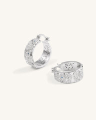 Elephant Earrings - 18ct White Gold Plated & White Zircon & Blue Spinel