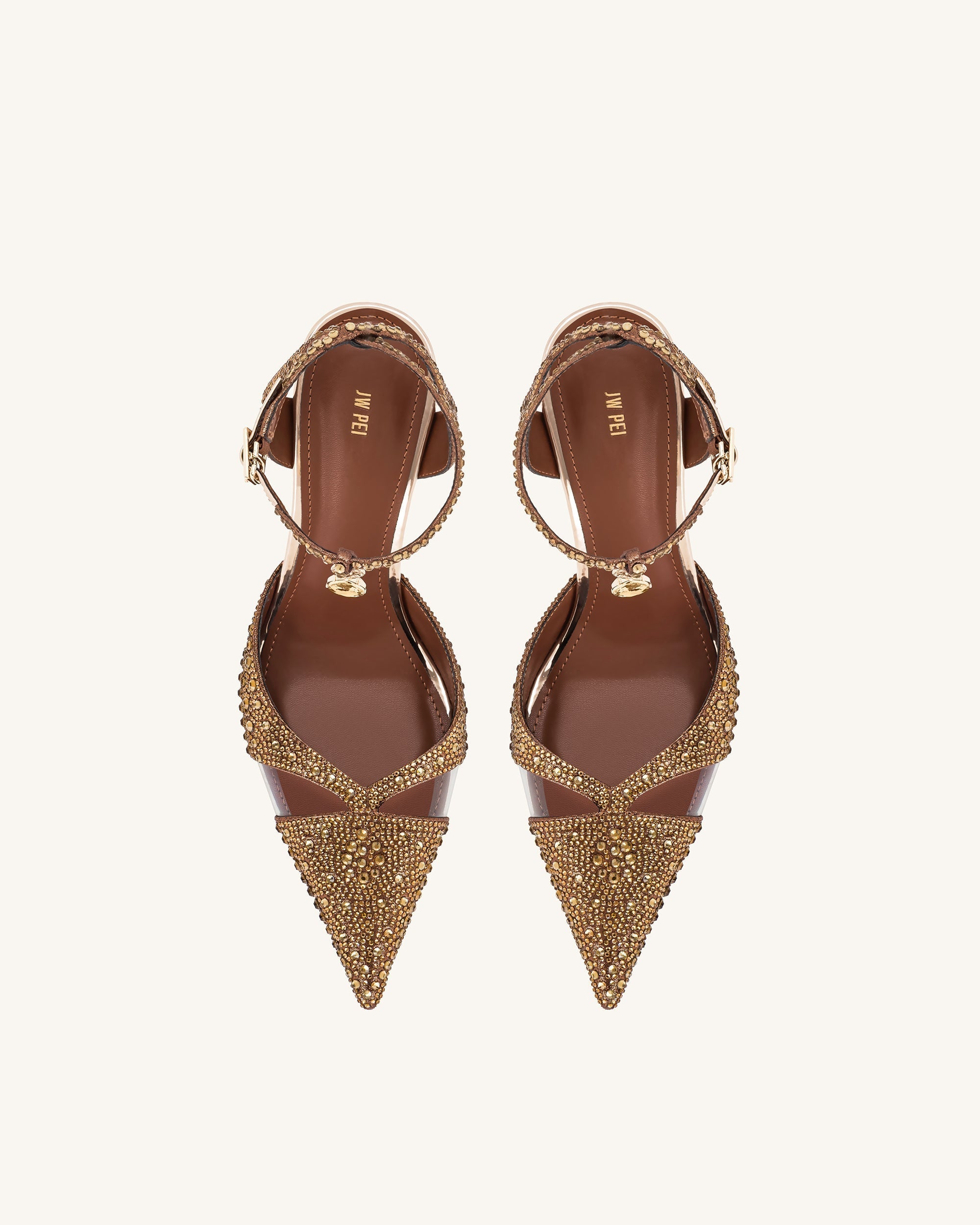 Haidi Artificial Crystal Pumps - Brown