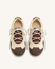 Caitlin Lace-up Ballerina Sneakers - Light Brown