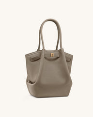 Hana Column Tote Bag - Taupe