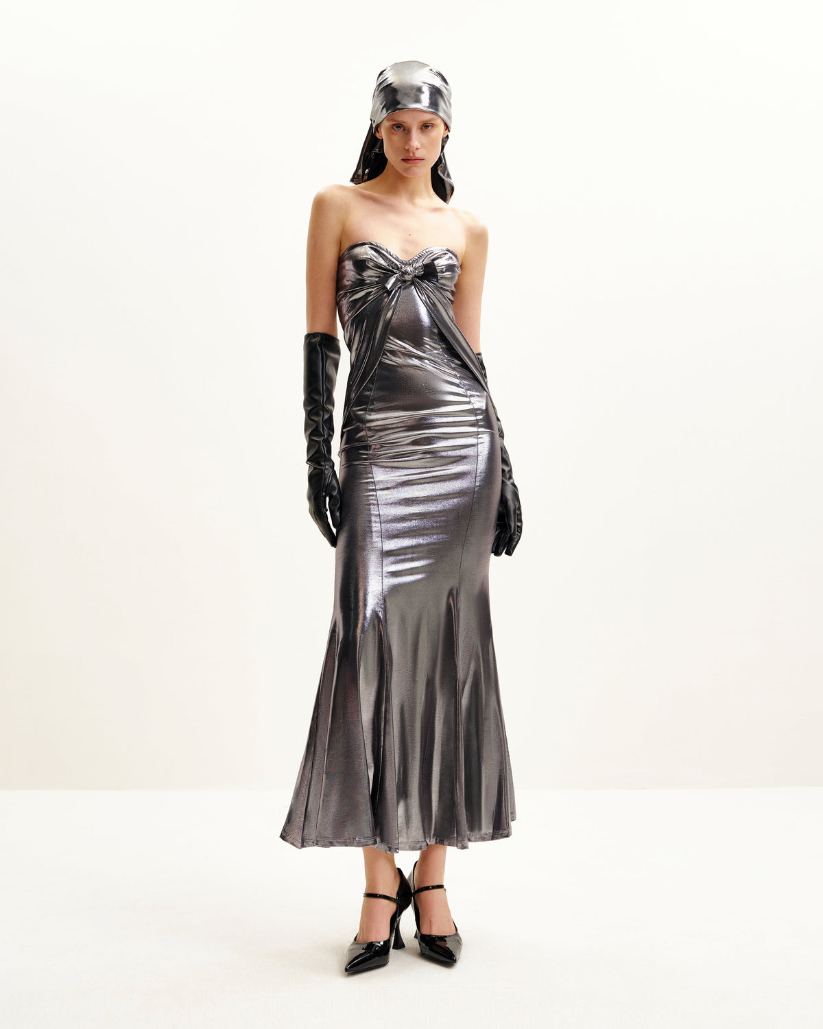 Olivia Silver Maxi Tube Dress - Silver
