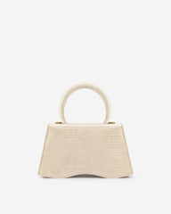 Molly Top Handle Bag - Light Beige Croc
