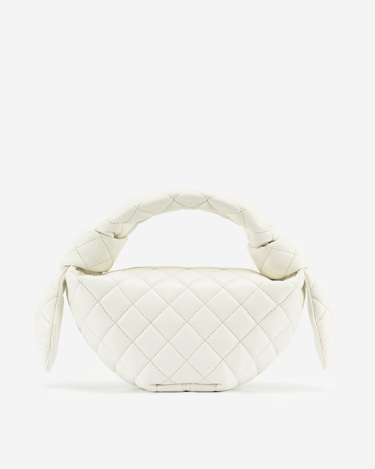Croissant Top Handle Bag - White