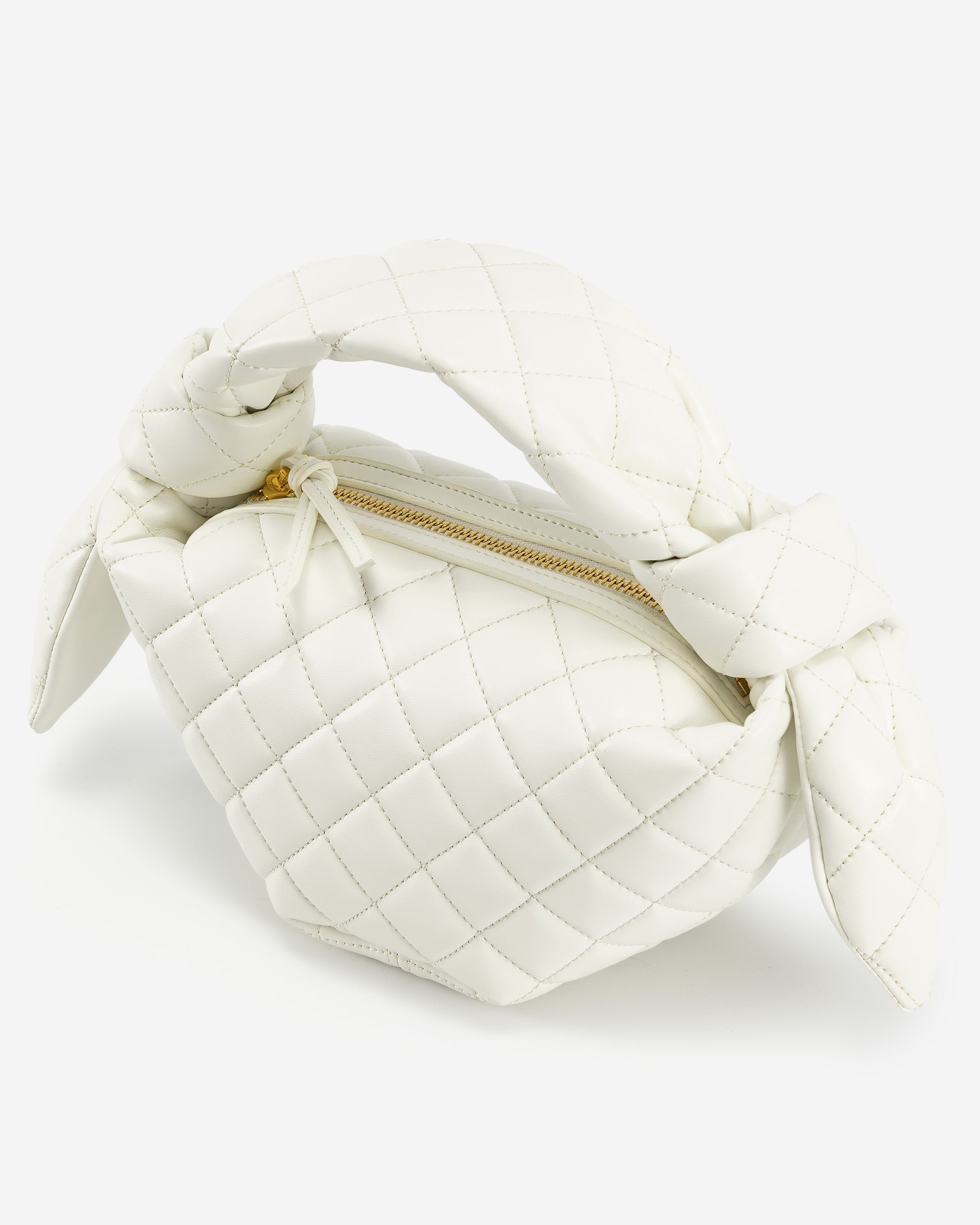 Croissant Top Handle Bag - White