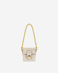 Square Mini Box - Ivory  Croc