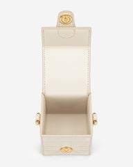 Square Mini Box - Ivory  Croc