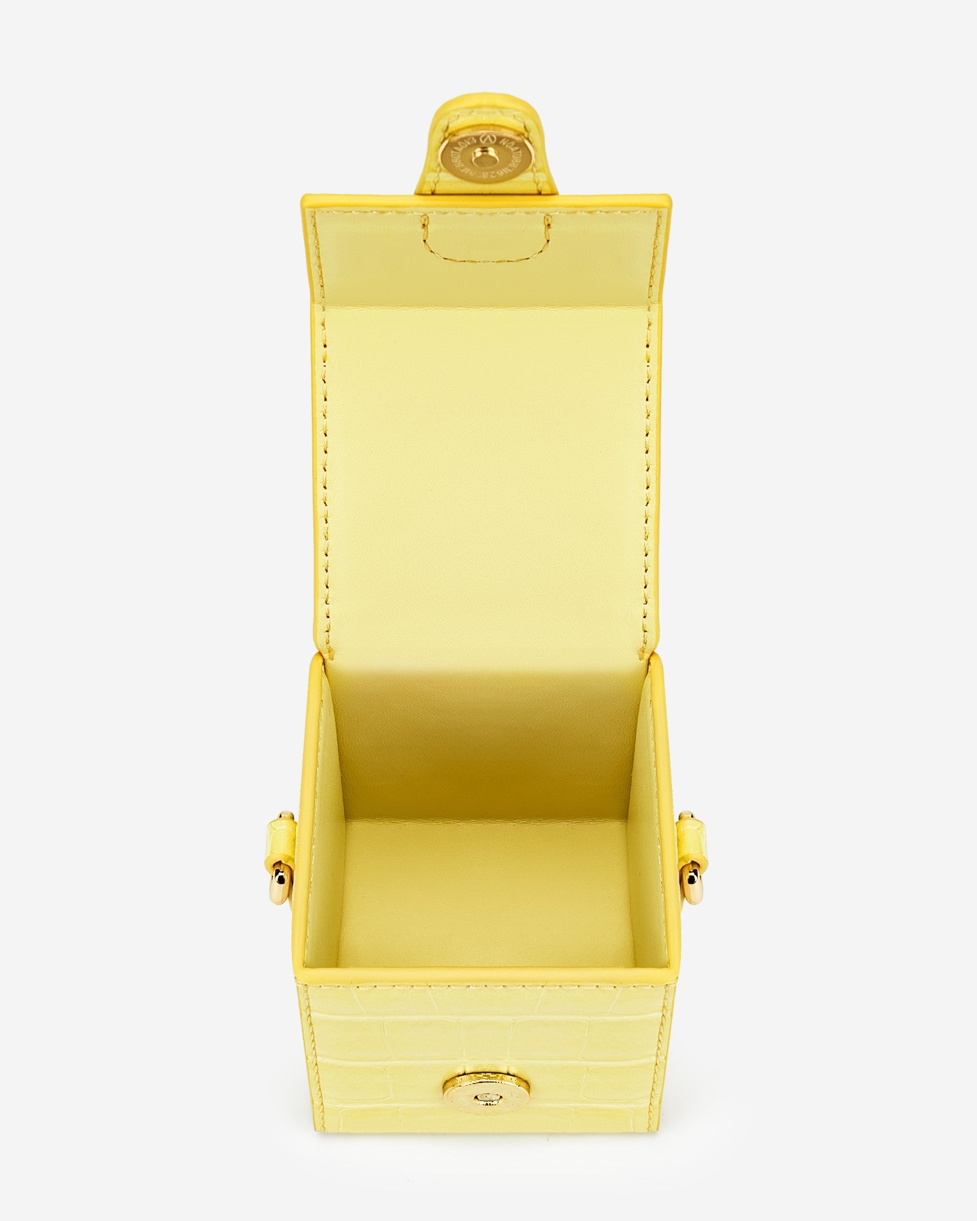 Square Mini Box - Light Yellow Croc