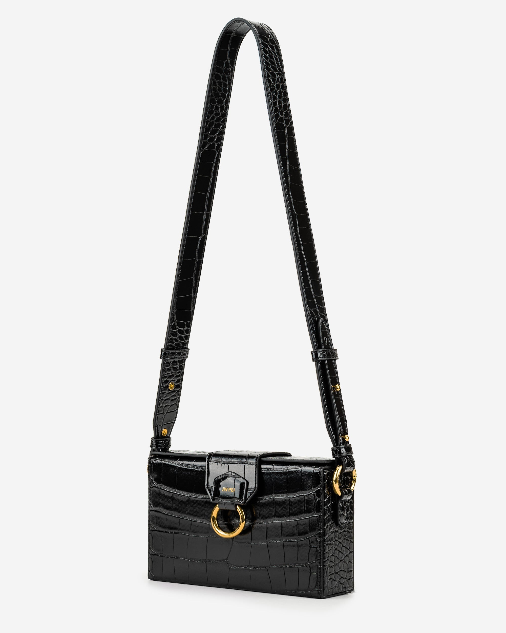 Grace Box Bag - Black Croc