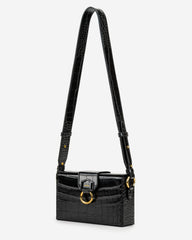 Grace Box Bag - Black Croc