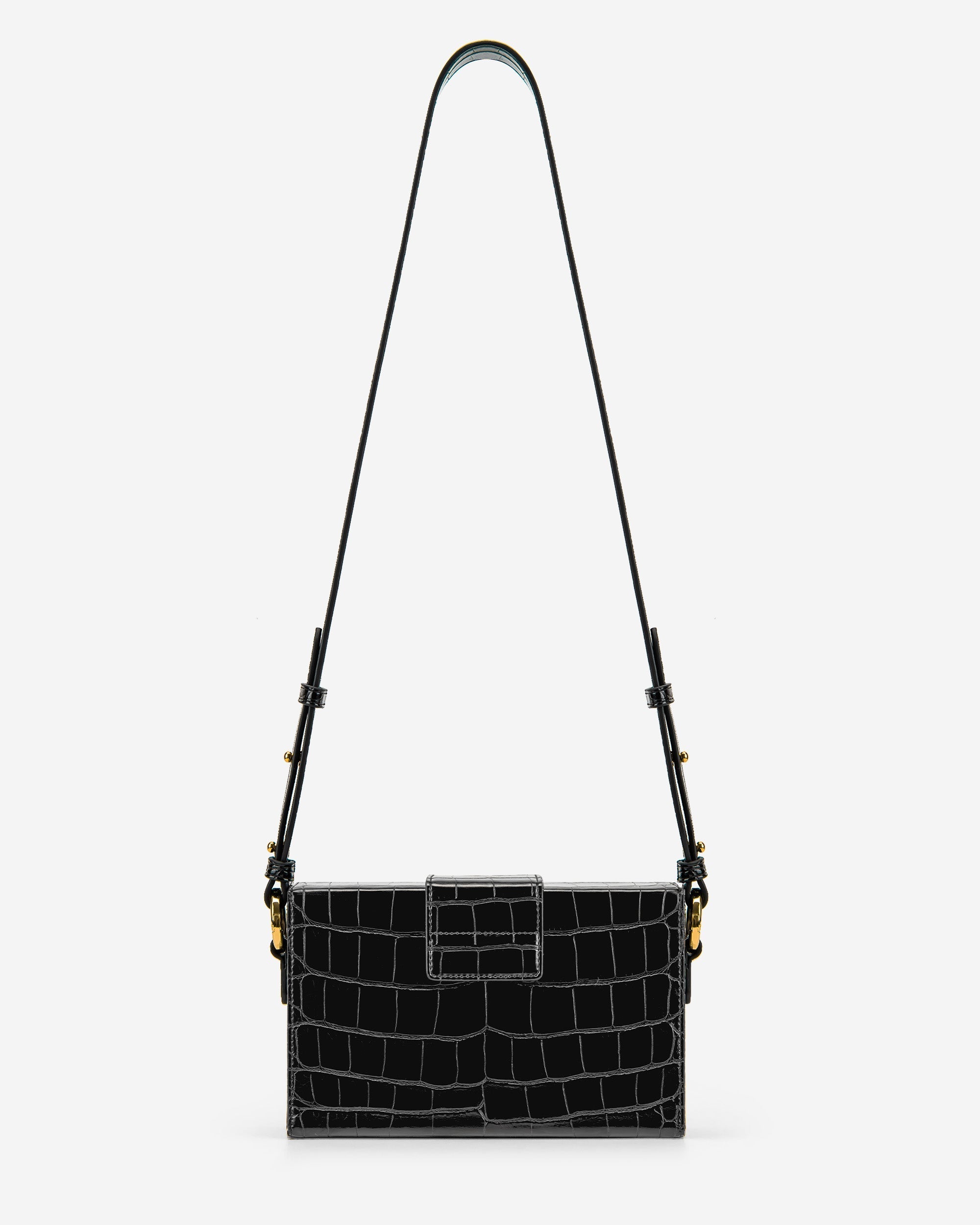Grace Box Bag - Black Croc