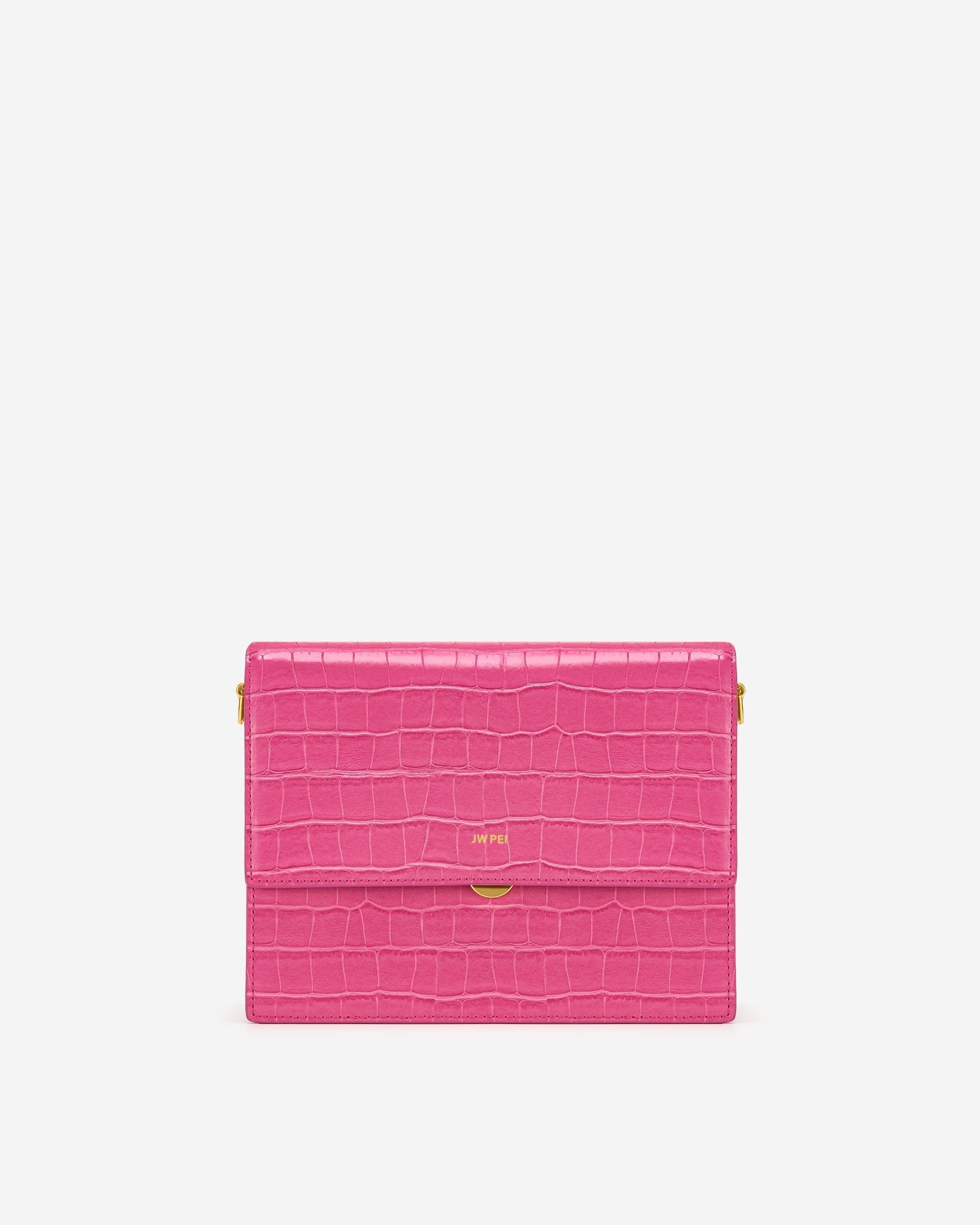 Mini Flap Bag - Rose Red Croc