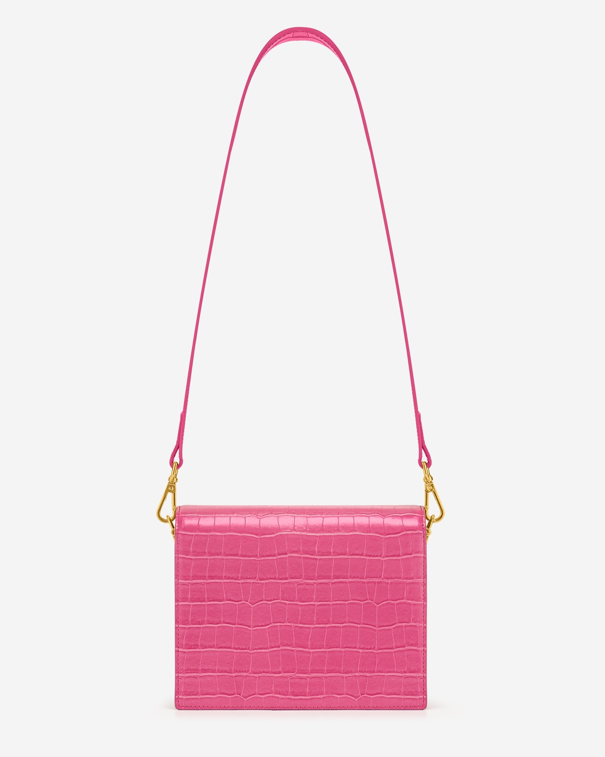 Mini Flap Bag - Rose Red Croc