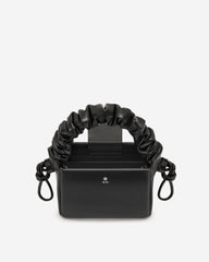 Rylee Pleated Drawstring Top Handle Bag - Black