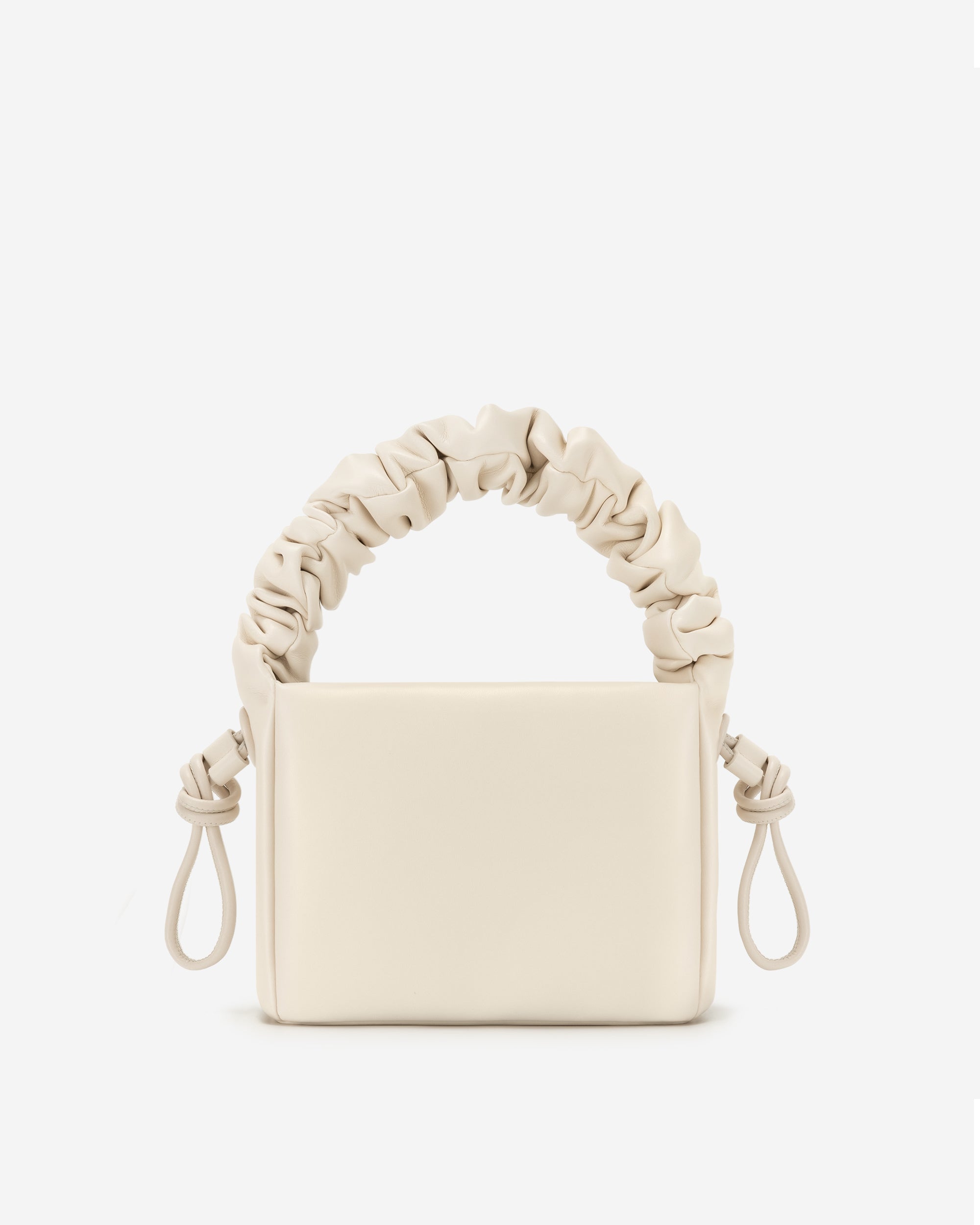 Rylee Pleated Drawstring Top Handle Bag - Off White