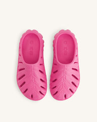 Tara Leaf Platform Clog - Bright Pink